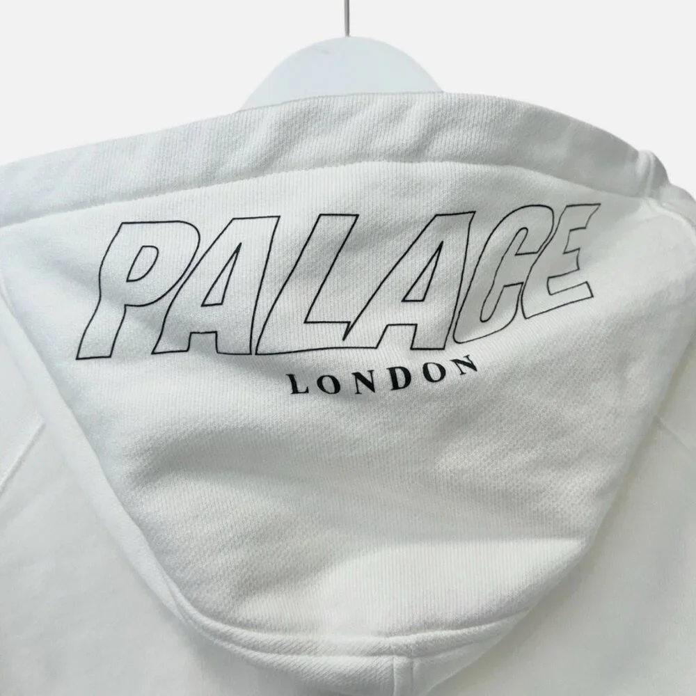 Palace London Skateboard NWT Q Zip Spell Out Hoodie White size M